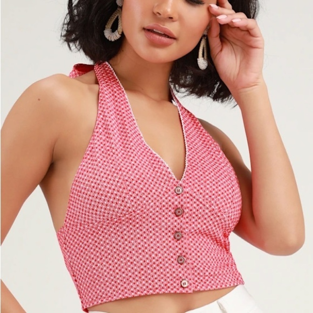 Free People Picnic Halter Tie Top size medium